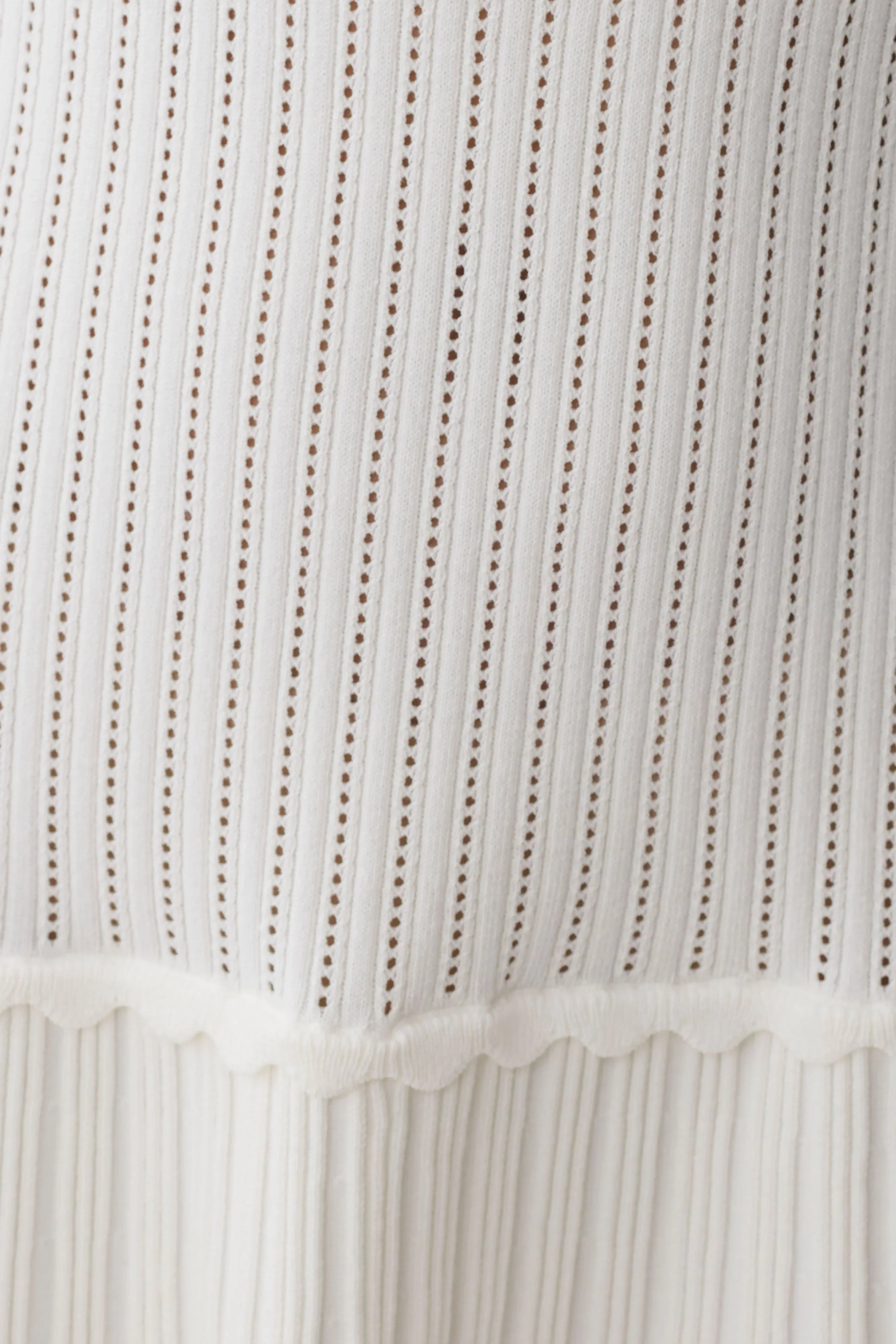 Adena Pointelle Knit Mini Dress Ivory