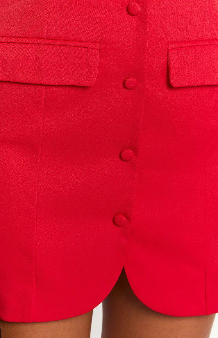 Dianna Red Strapless Mini Dress