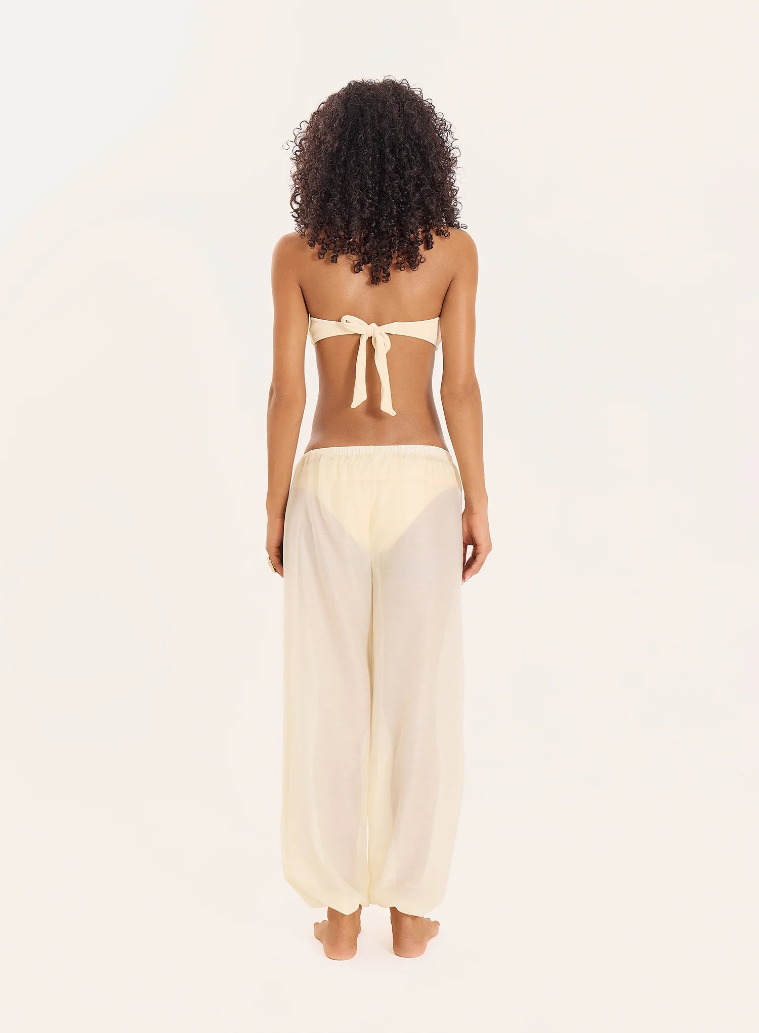 Lemon Semi Sheer Balloon Trousers