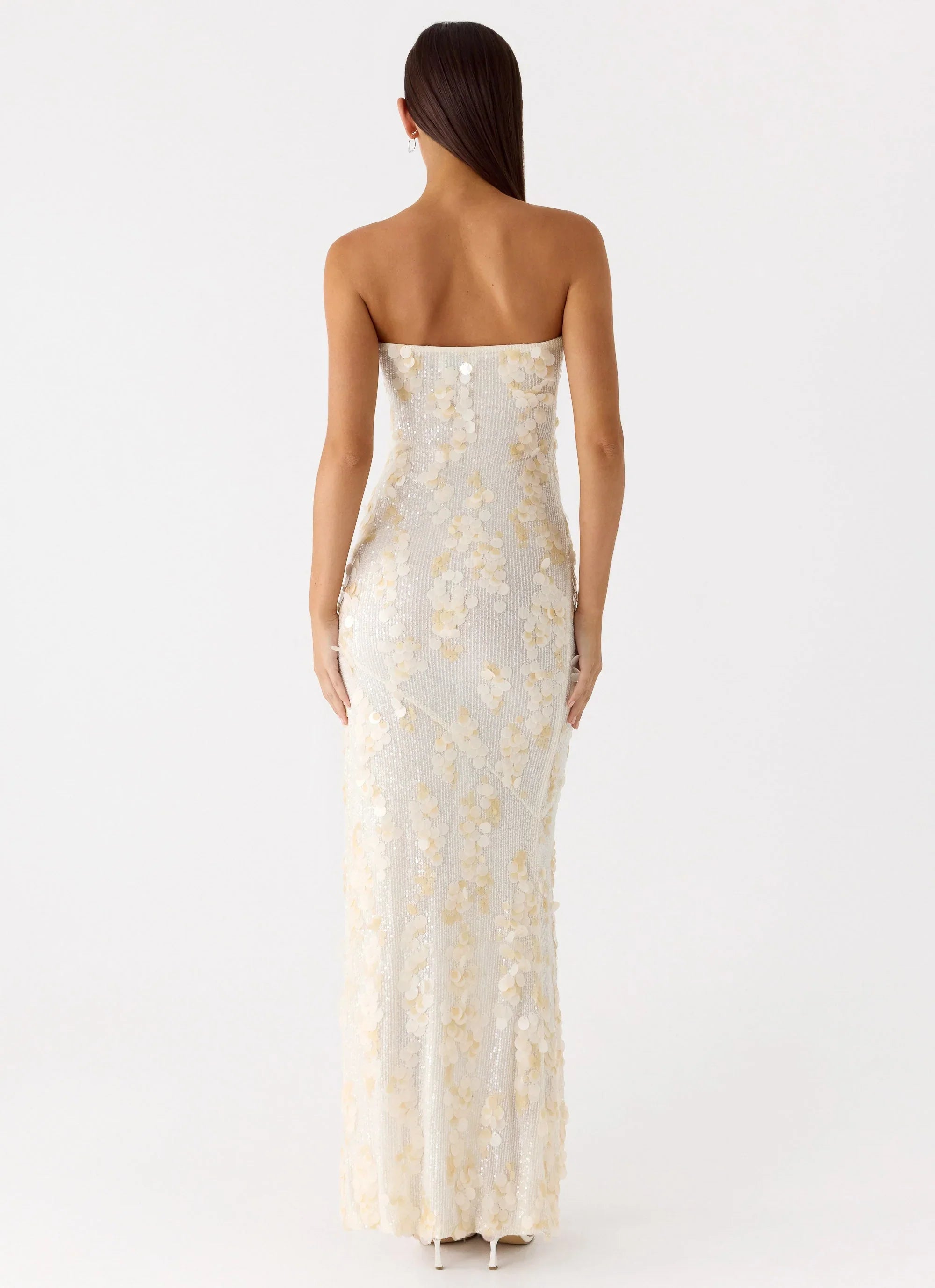 Minni Sequin Maxi Dress Ivory