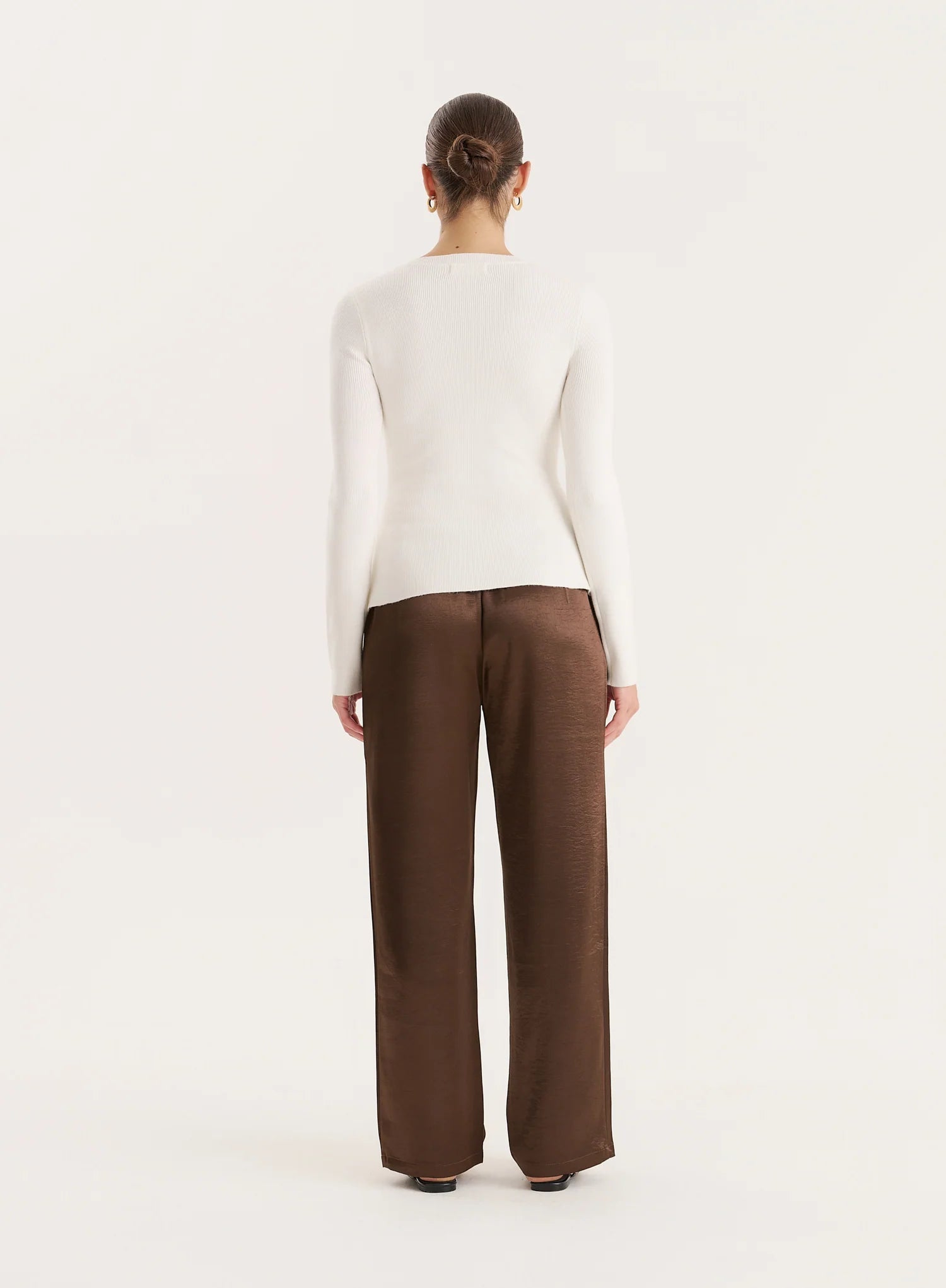 Cream Cinched Waist Knitted Cardigan