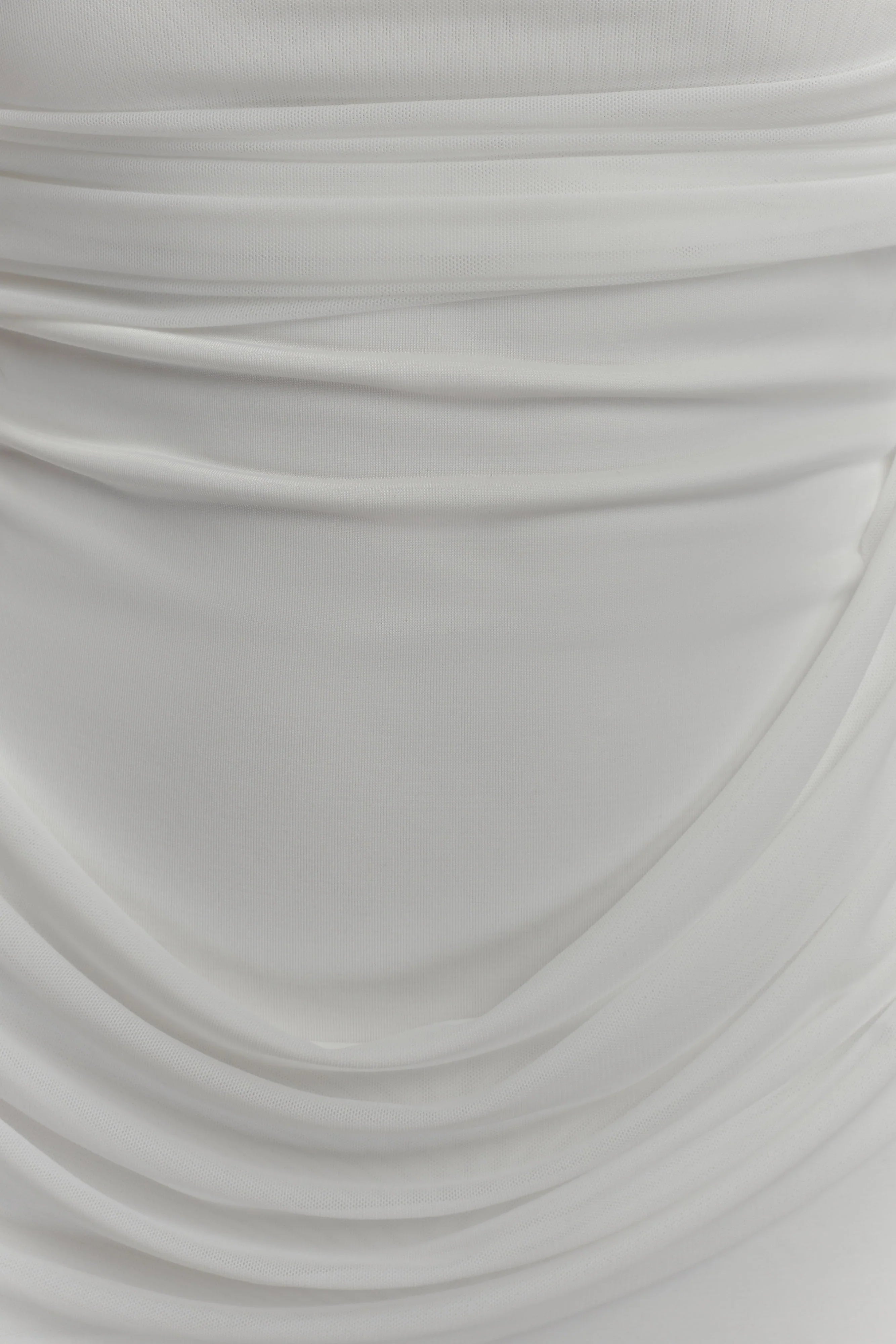Gabrielle Slinky And Mesh Maxi Dress White