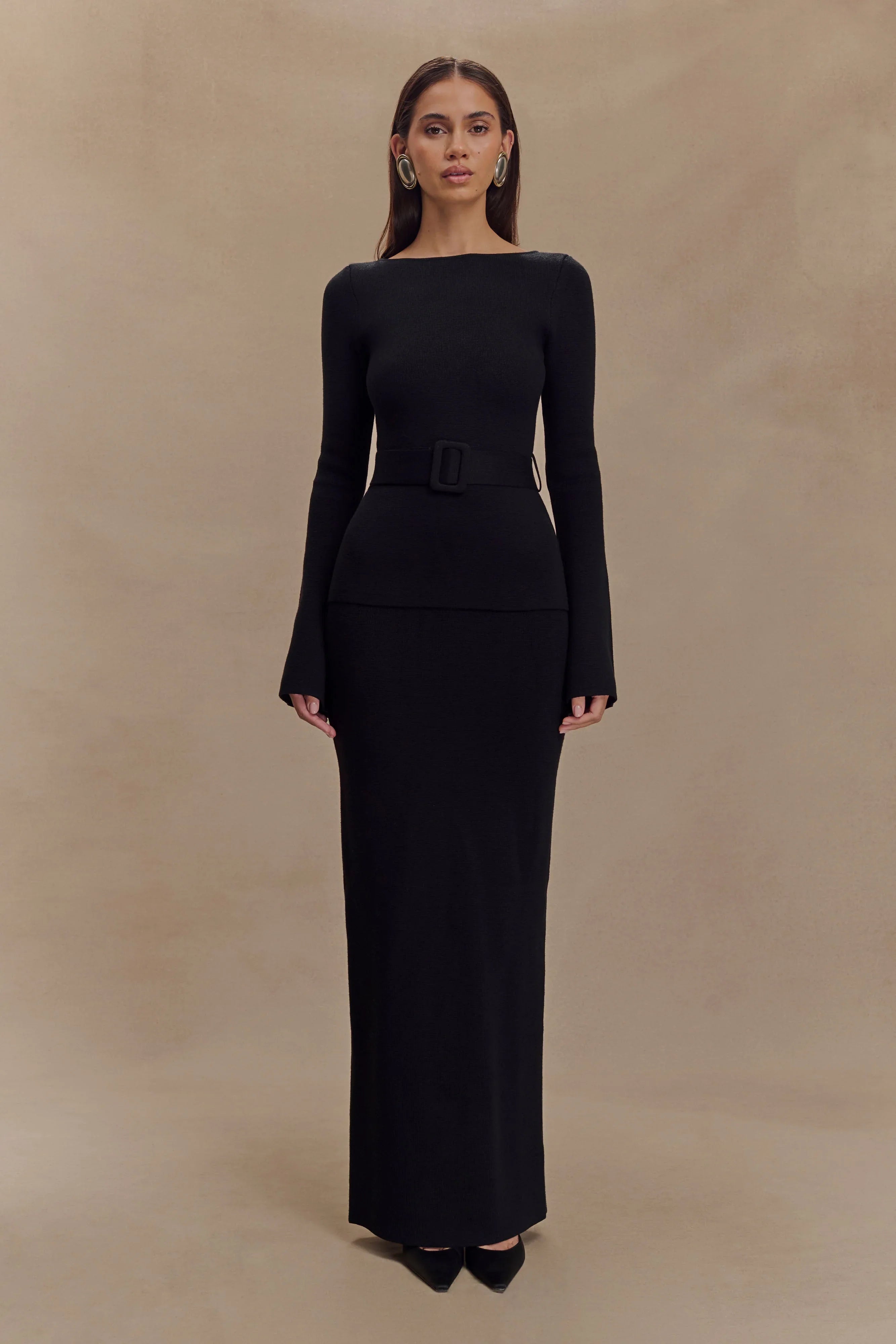 Kyle Knit Maxi Skirt Black