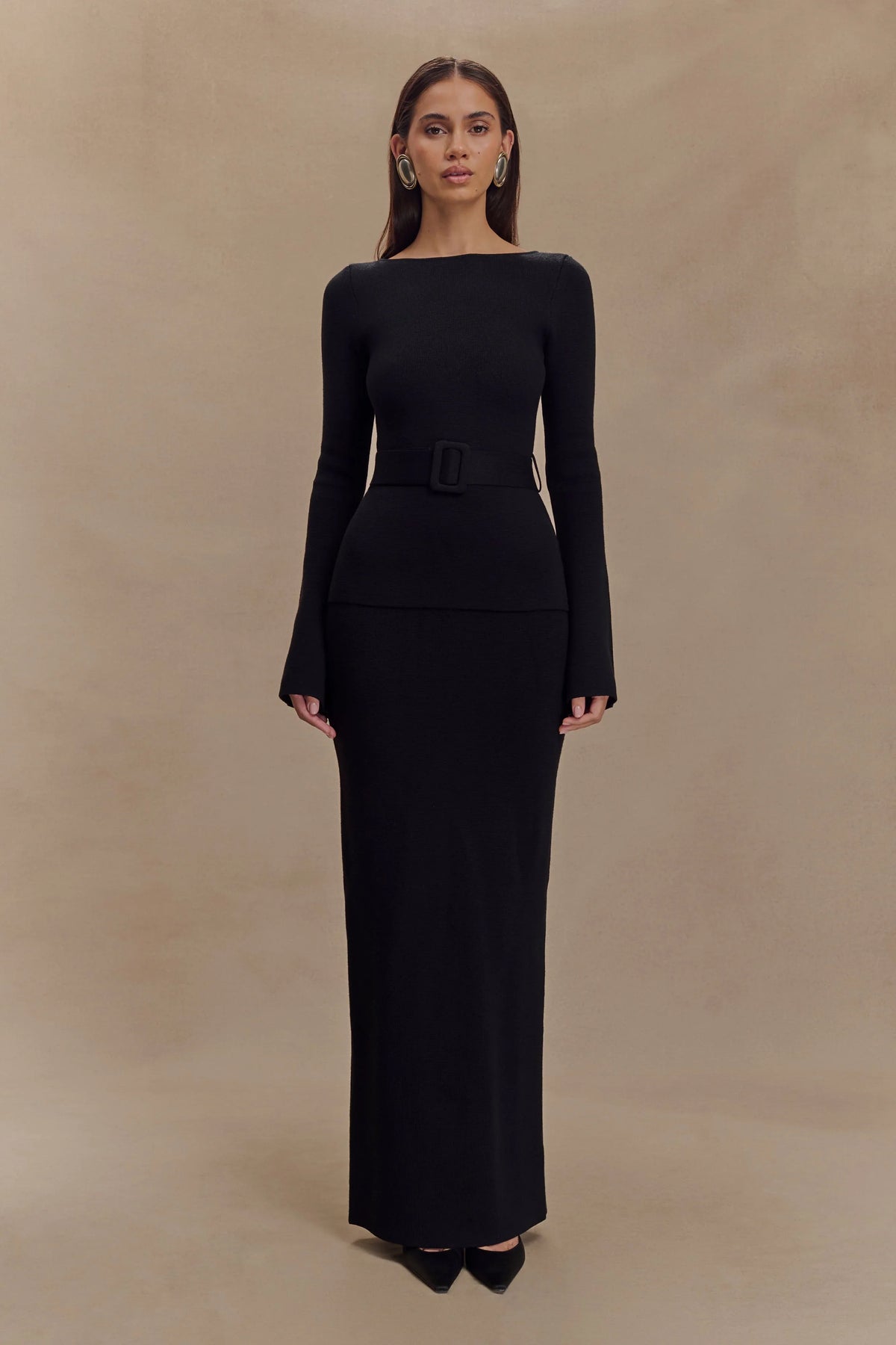 Kyle Knit Maxi Skirt Black