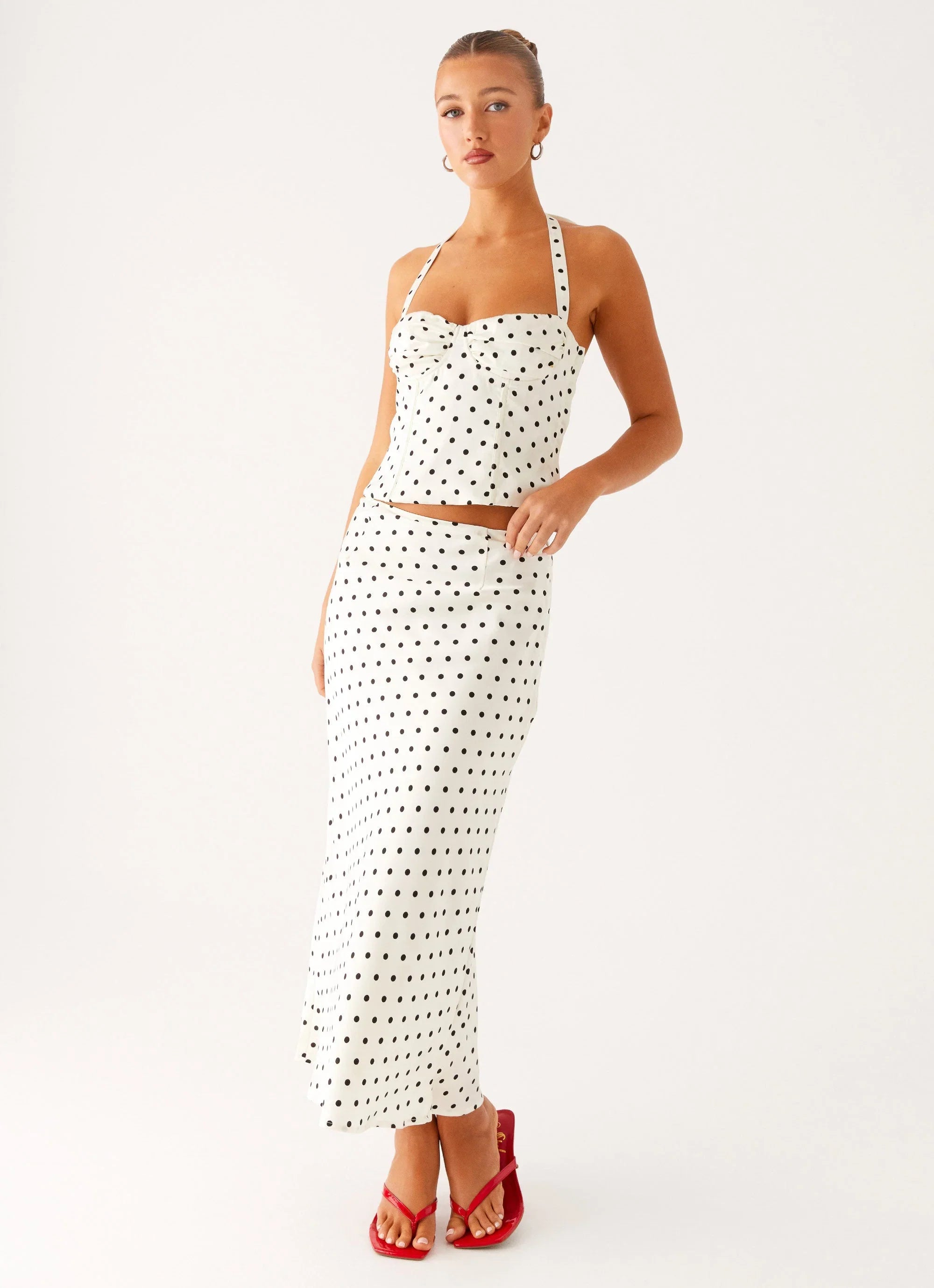 Breanne Top White Polka Dot