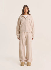Oatmeal 4th Wide Leg Branded Joggers