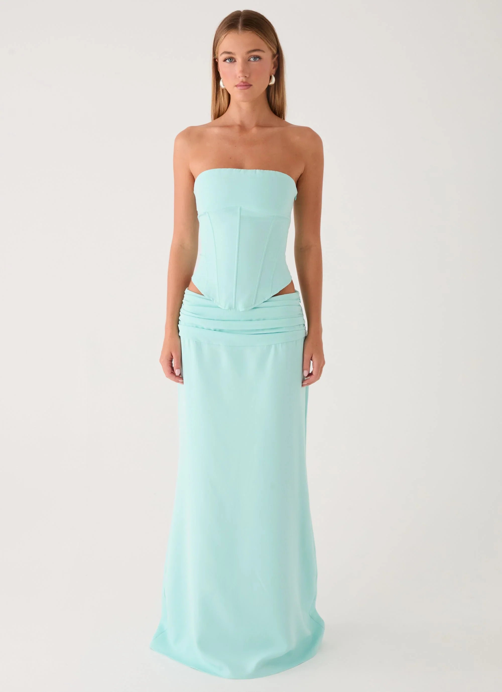 Tillie Corset Top Aqua