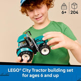 LEGO City Tractor Building Toy for Kids Pretend Play Farm Vehicle for Boys Girls Ages 7 Tractor Toy W Farmer Minifigure Gift Idea for Birthdays 60498