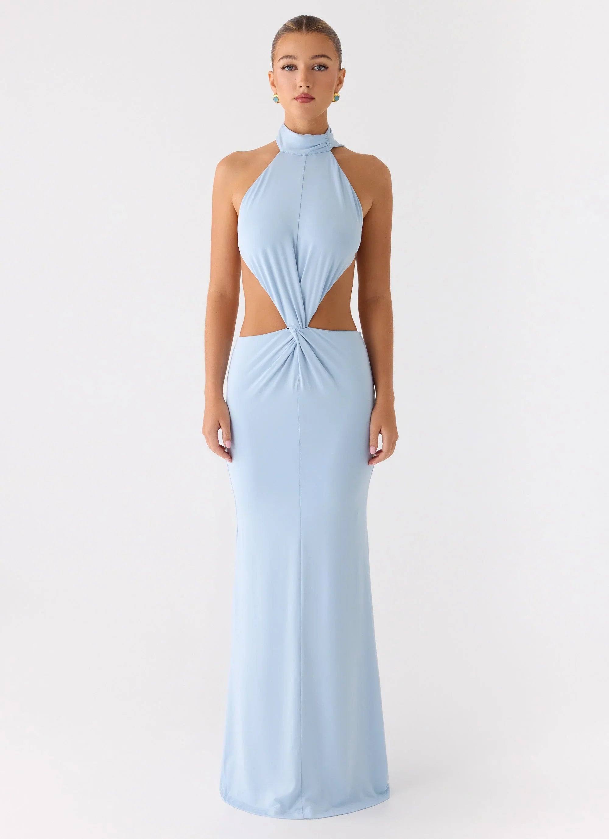Warning Signs Maxi Dress Blue