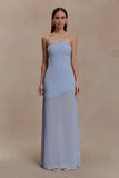 Mason Crepe And Chiffon Maxi Dress Powder Blue