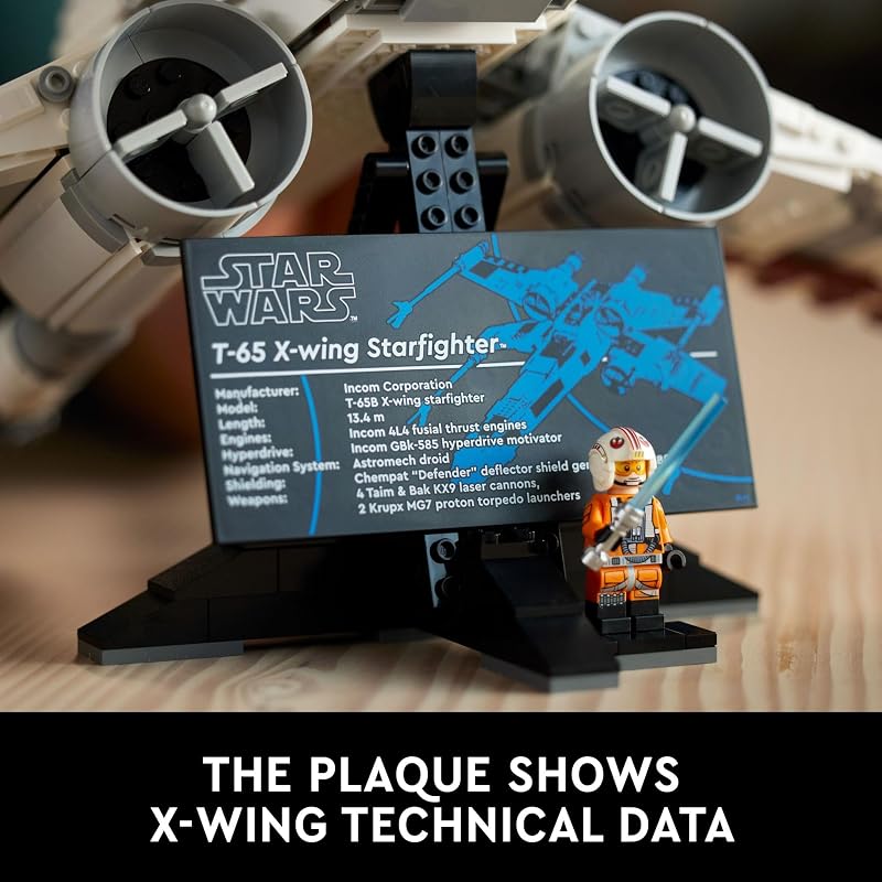 LEGO Star Wars Ultimate Collector Series X Wing Starfighter Building Set for Adults Star Wars Collectible for Build and Display with Luke Skywalker Minifigure Fun Gift Idea for Fans 75355
