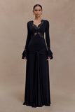 Electra Slinky Lace Maxi Dress Black