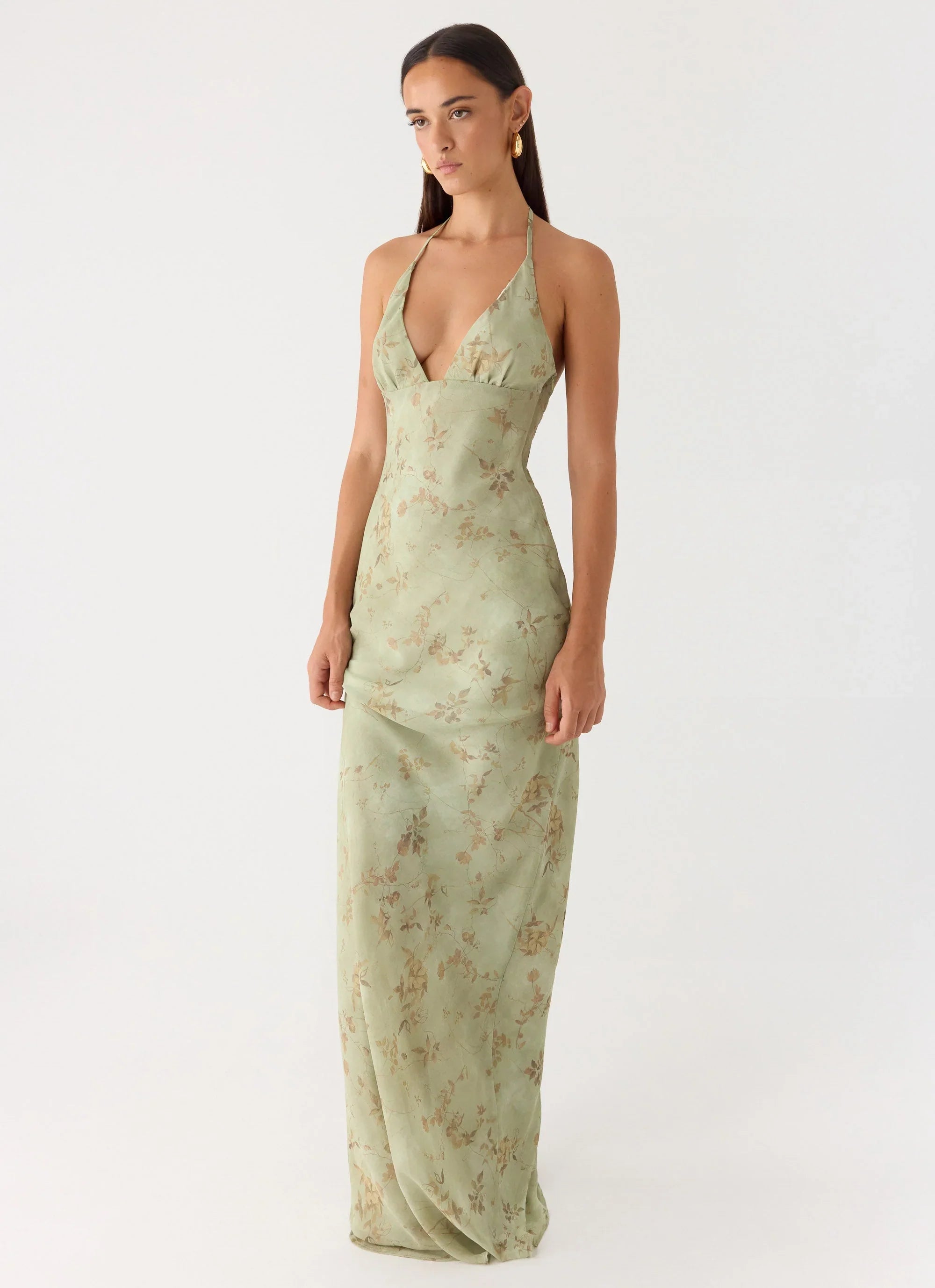 Ultra Quiet Halter Maxi Dress Wispy Fern