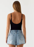 Owen A Line Denim Shorts Light Blue Wash