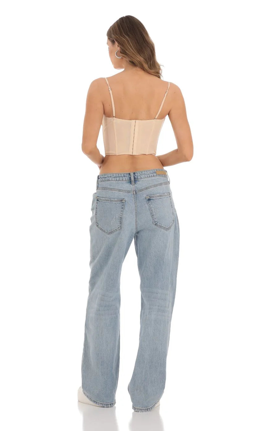 Corset Bralette Top in Nude