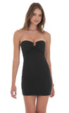 Strapless Rhinestone Embellished Dress in Black
