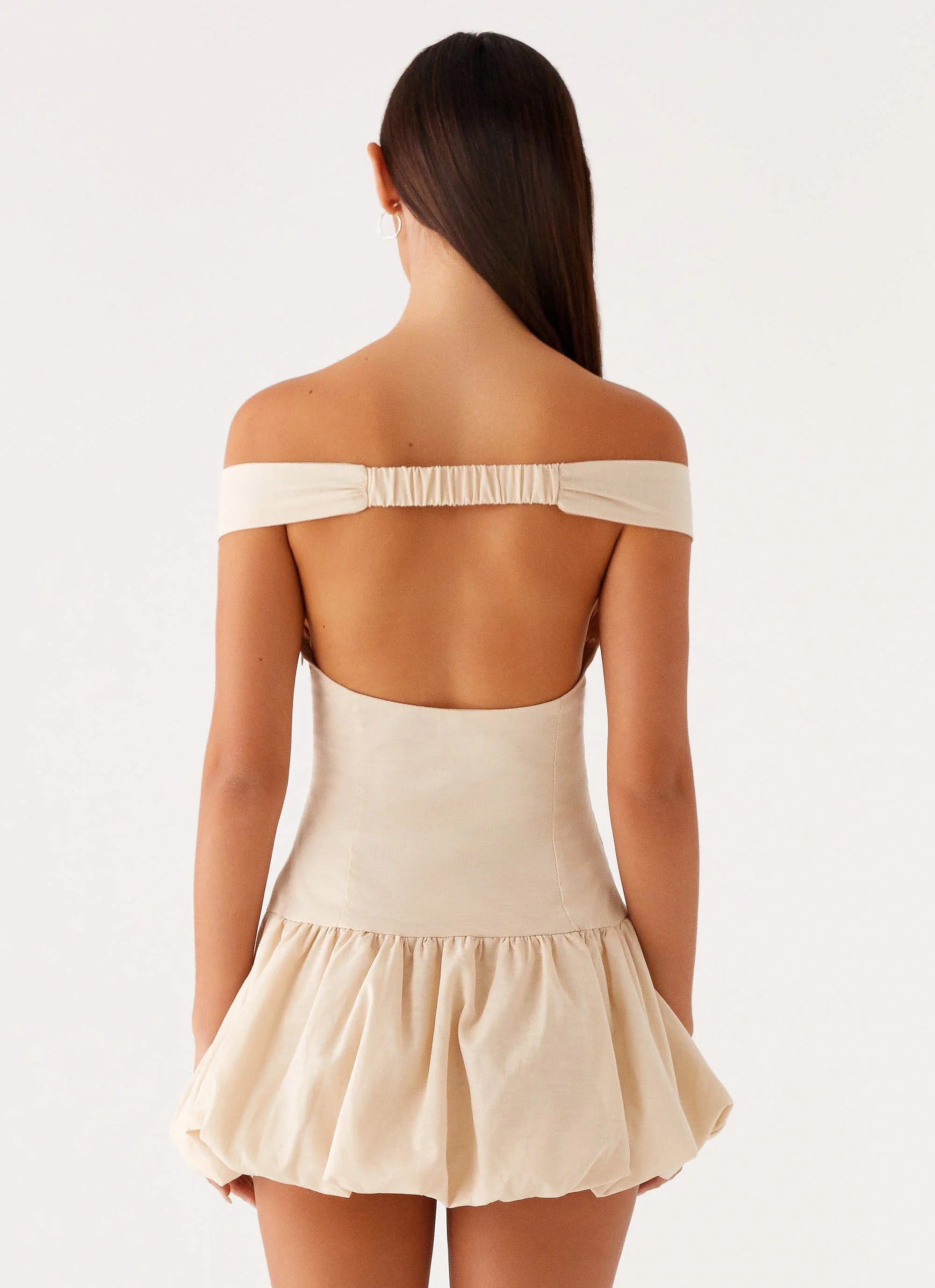 Endless Romance Off Shoulder Mini Dress Butter