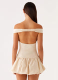 Endless Romance Off Shoulder Mini Dress Butter
