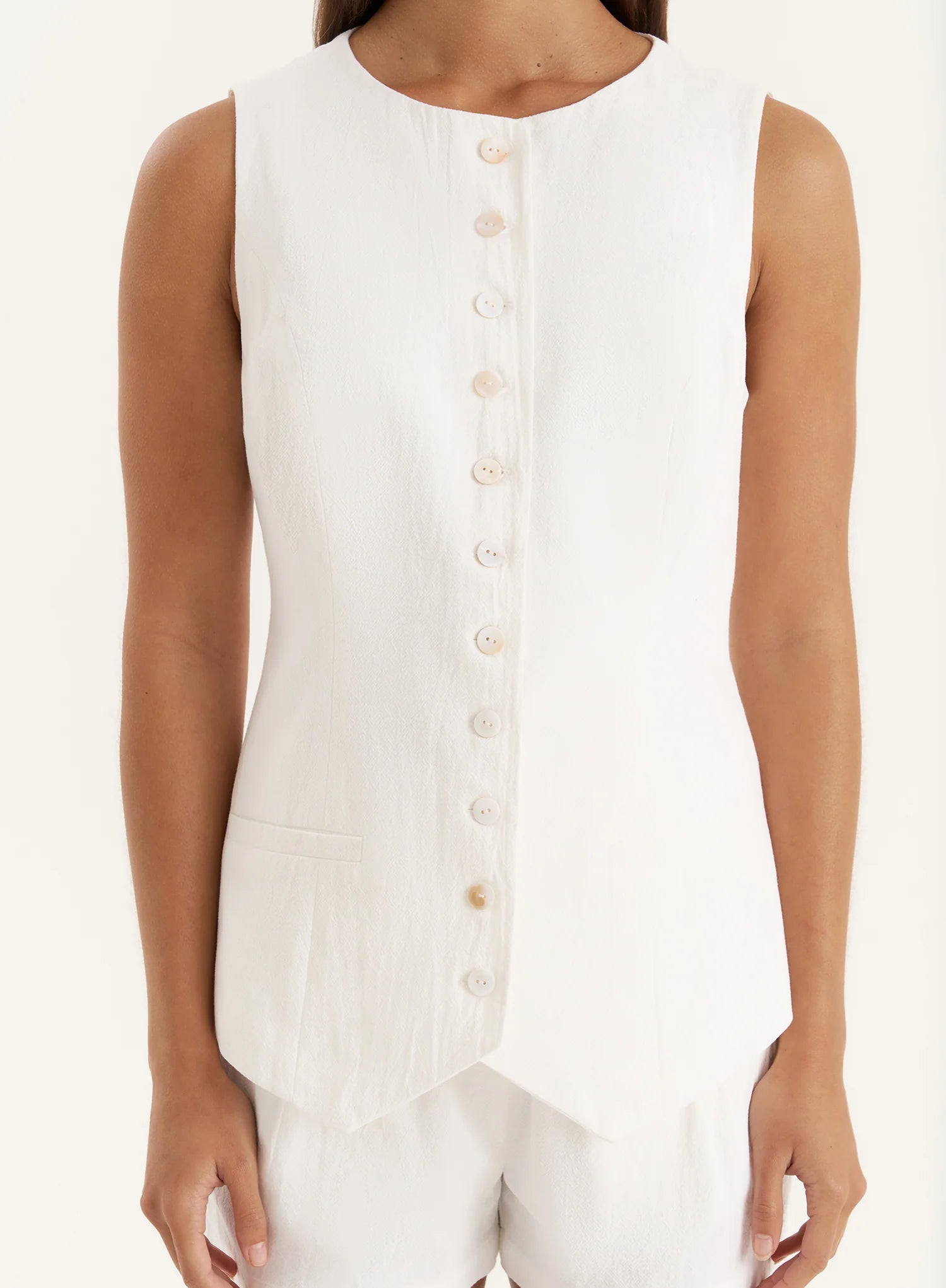 White Tailored Waistcoat