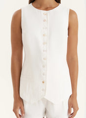 White Tailored Waistcoat