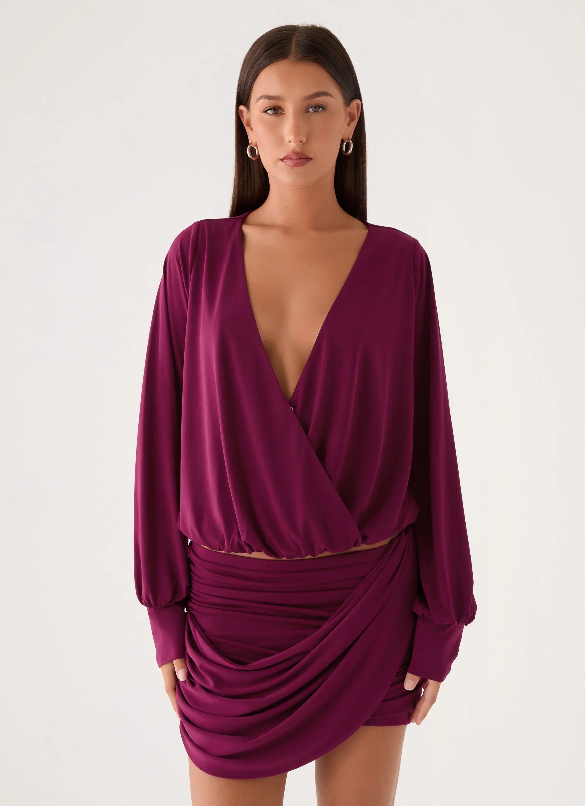 Ettah Long Sleeve Top Plum