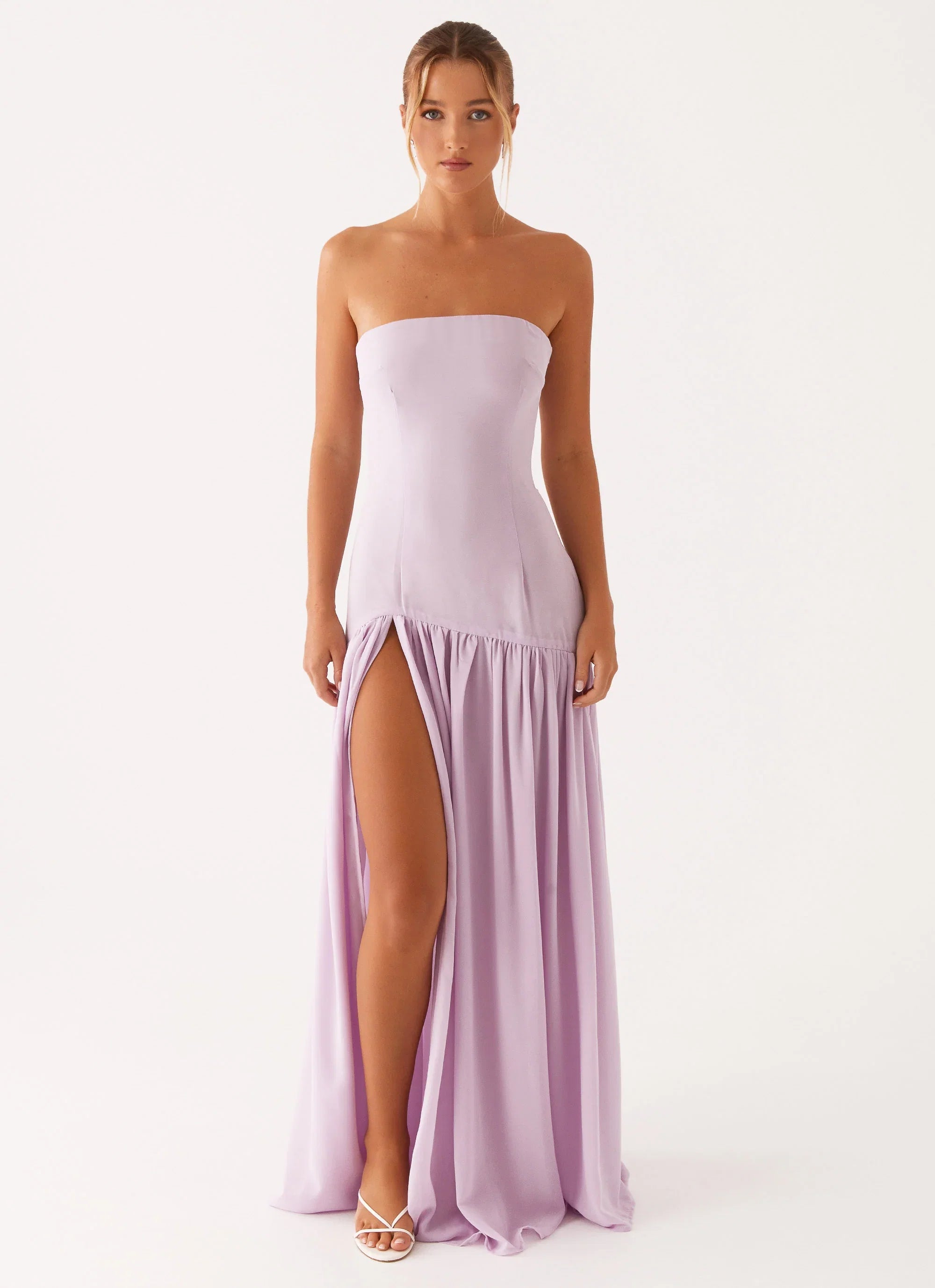 Eden Strapless Maxi Dress Lilac