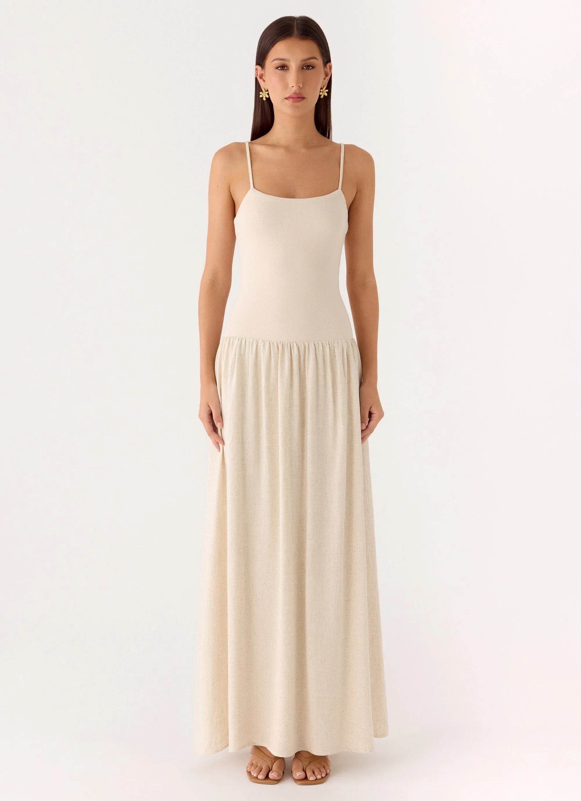 Ali Linen Maxi Dress Oatmeal