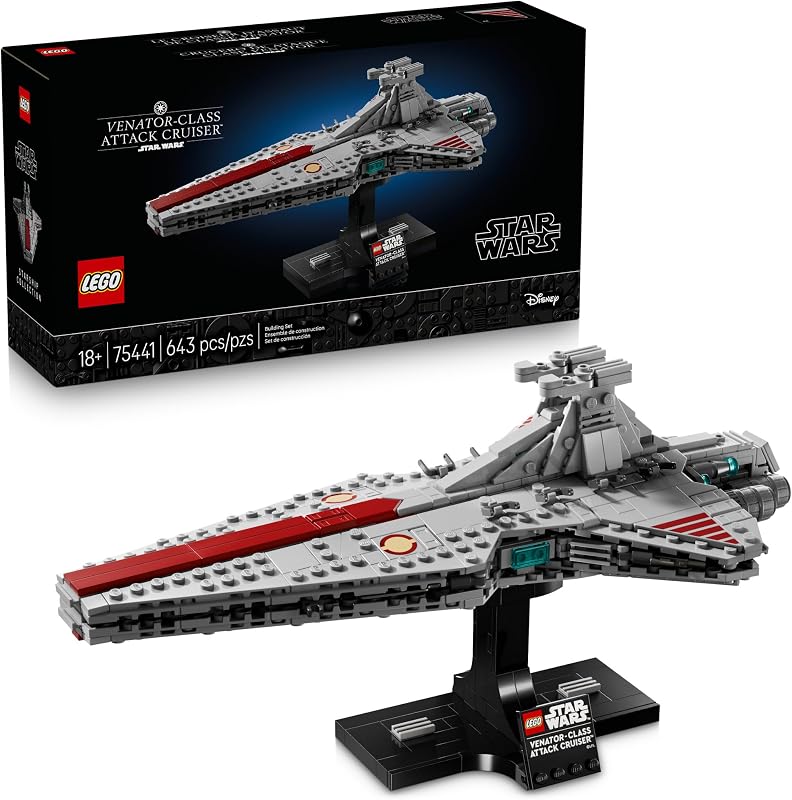 LEGO Star Wars Venator Class Attack Cruiser Building Set for Adults Men Women Ages 18 Movie Collectible Room Decor for Office Bedroom or Book Shelf Gift Idea for Birthdays 75441