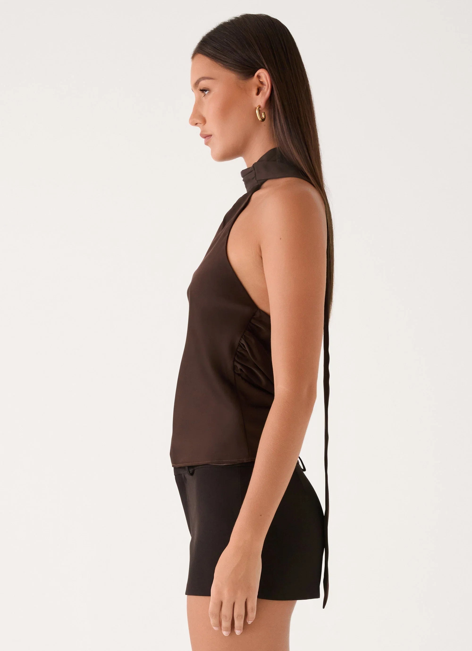 Keena Scarf Top Chocolate