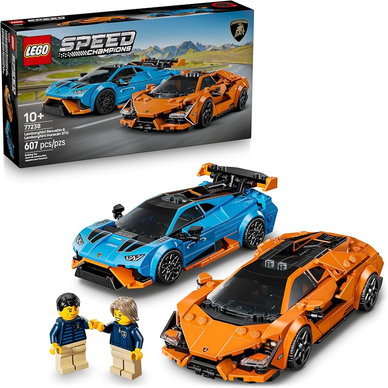 LEGO Speed Champions Lamborghini Revuelto Huracán STO Car Toys Building Toy for Pretend Play for Boys Girls Ages 10 Model Car Kit Display Gift Idea for Kids 77238