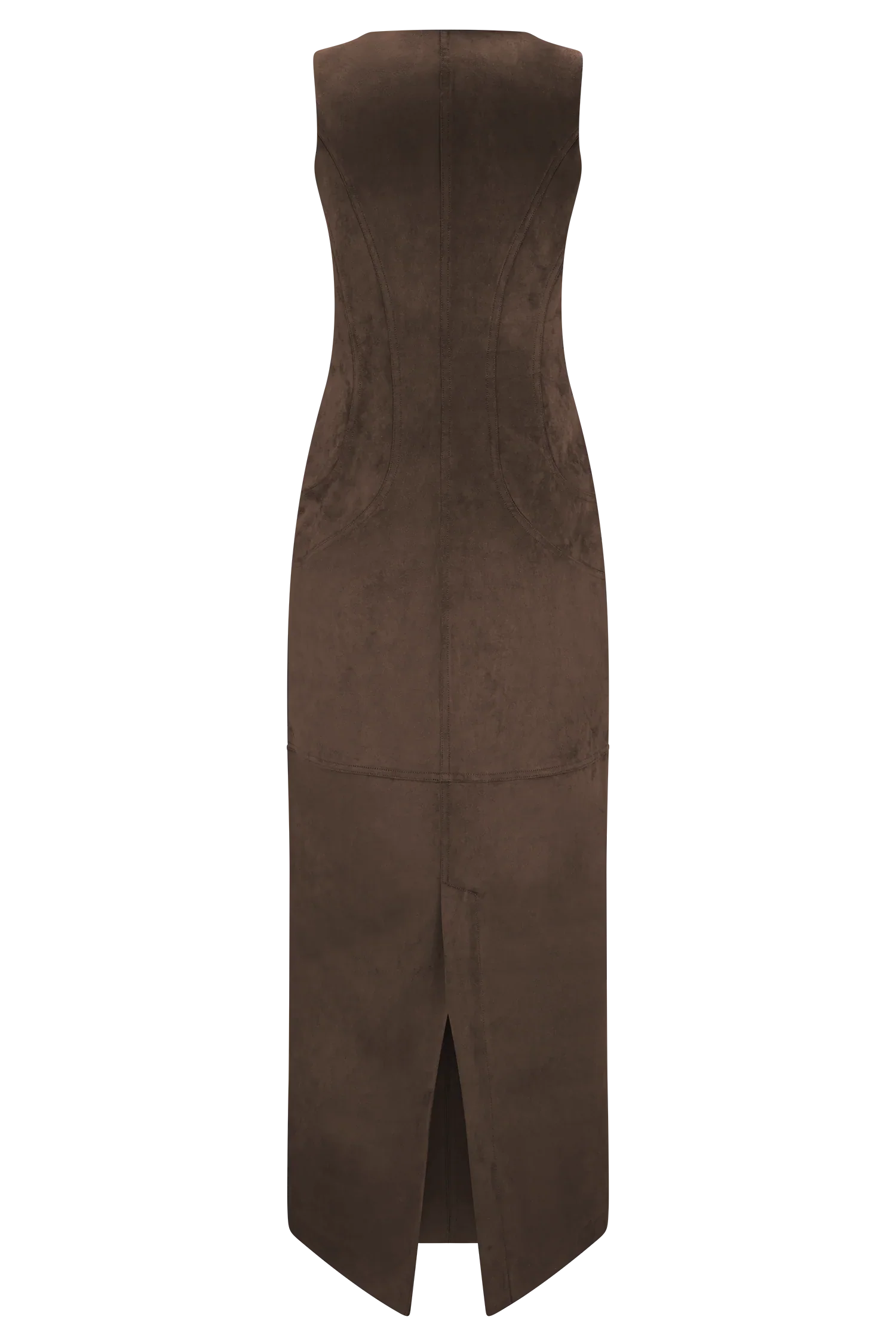 Liam Faux Suede Maxi Dress Dark Chocolate