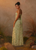 Celandine Beaded Maxi Dress Lime