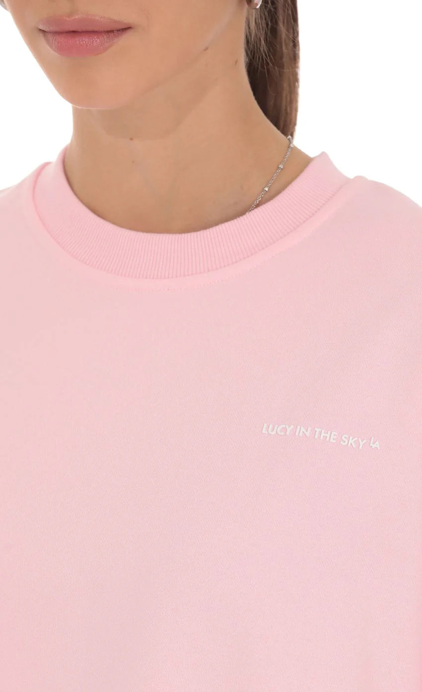 Lucy Oversized Crewneck in Pink