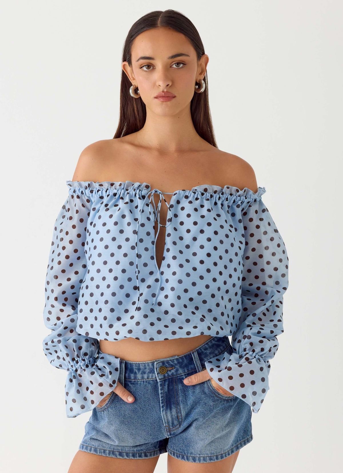 Tedara Top Blue Mocha Dot