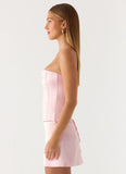 All My Ladies Strapless Corset Top Petal Pink