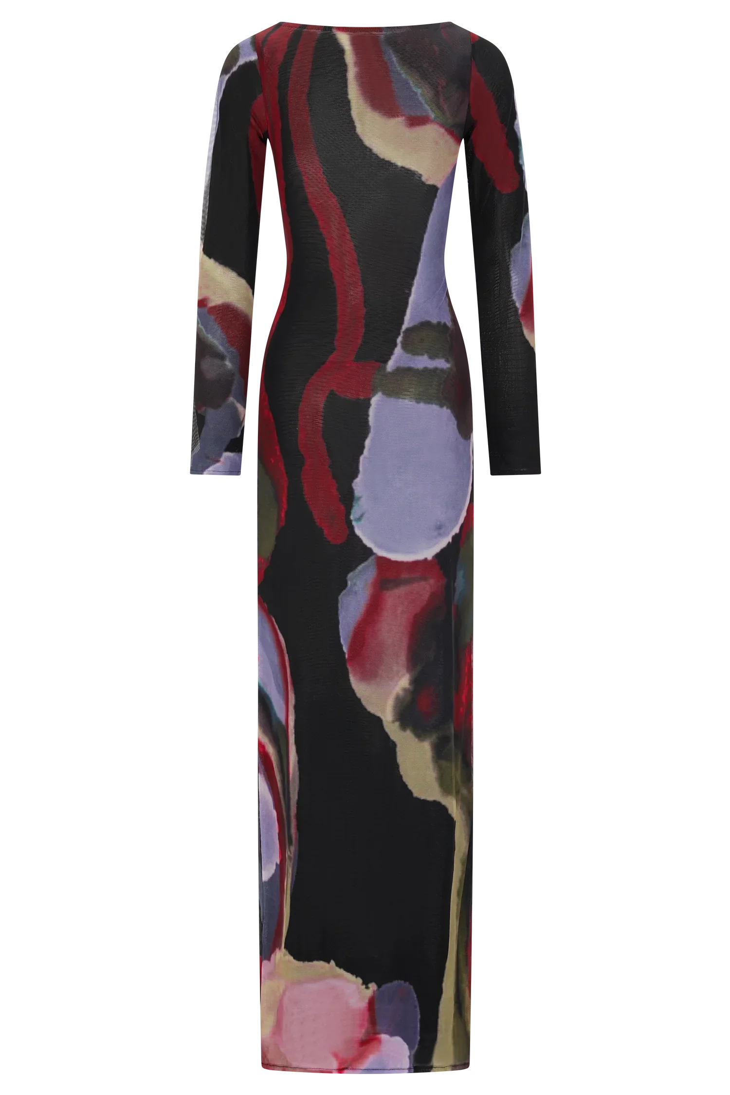 Soraya Long Sleeve Mesh Maxi Dress Multi Fluid Reverie Print