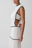 Aris Sleeveless Sheer Maxi Dress Black White