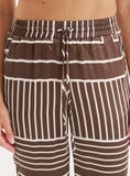 Chocolate Abstract Print Satin Trouser
