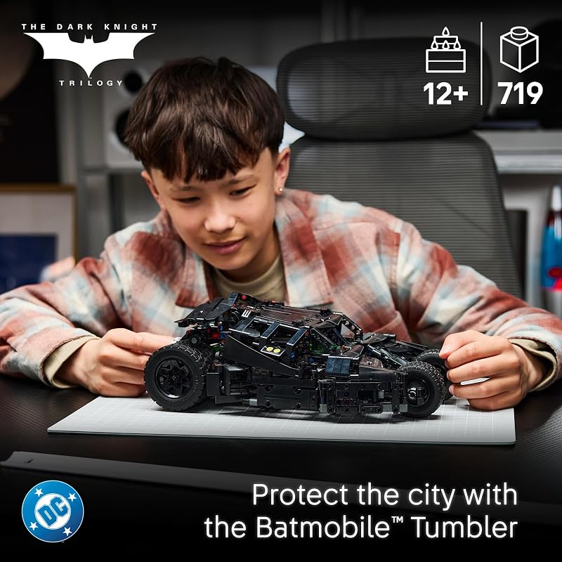 LEGO Technic Batmobile Tumbler 42239 Building Toys for Boys Girls Ages 12 The Dark Knight Batmobile Set Display as Bedroom Decor 719 pieces Gift Idea