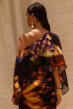 Elysia Smoke Print Asymmetric Crop Top