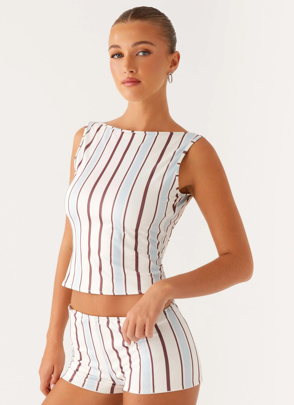 Suns Out Tank Top Blue Stripe