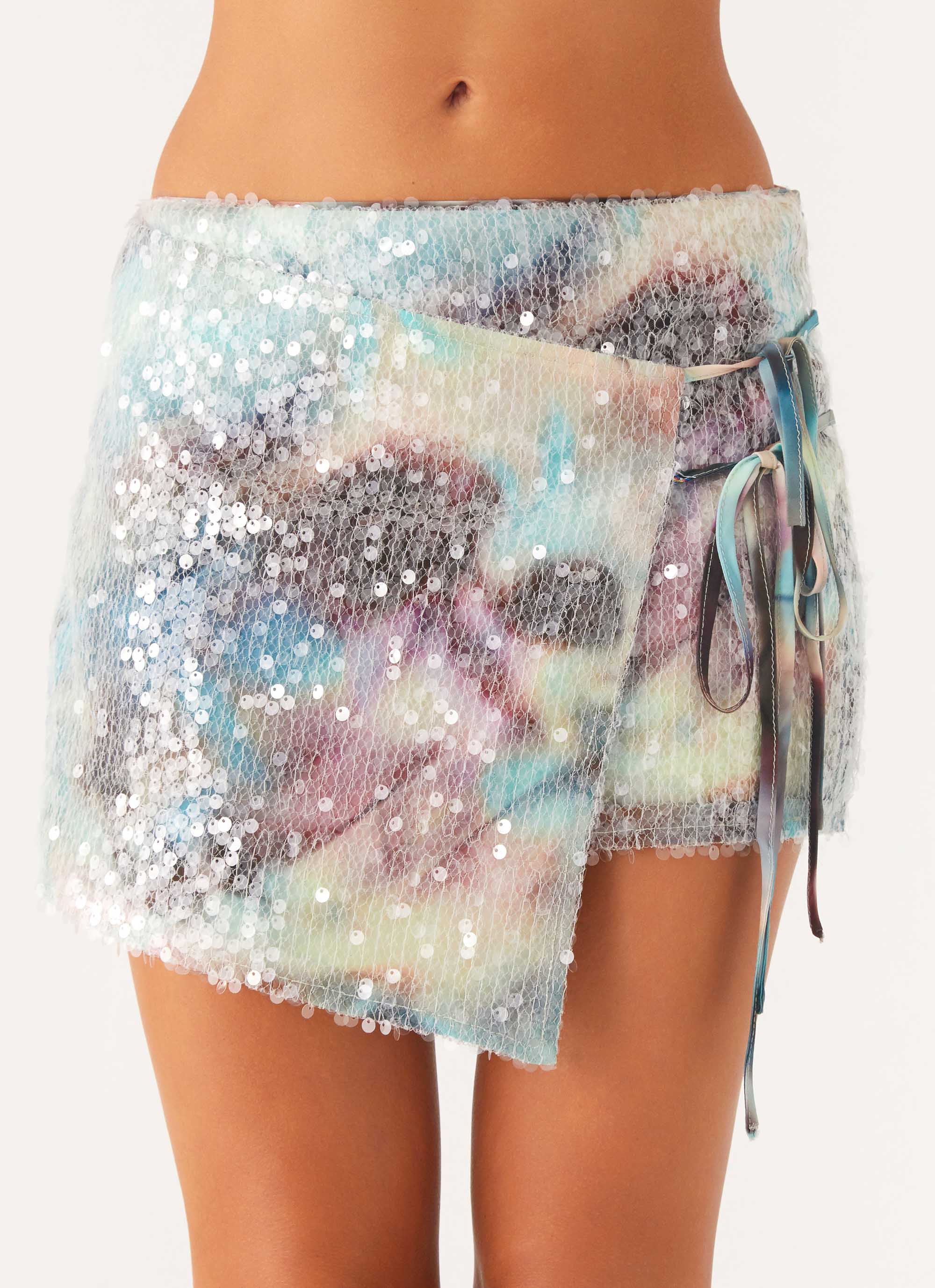 Loranza Sequin Mini Skirt Sea Splash