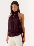 Hydro Halter Top Aubergine