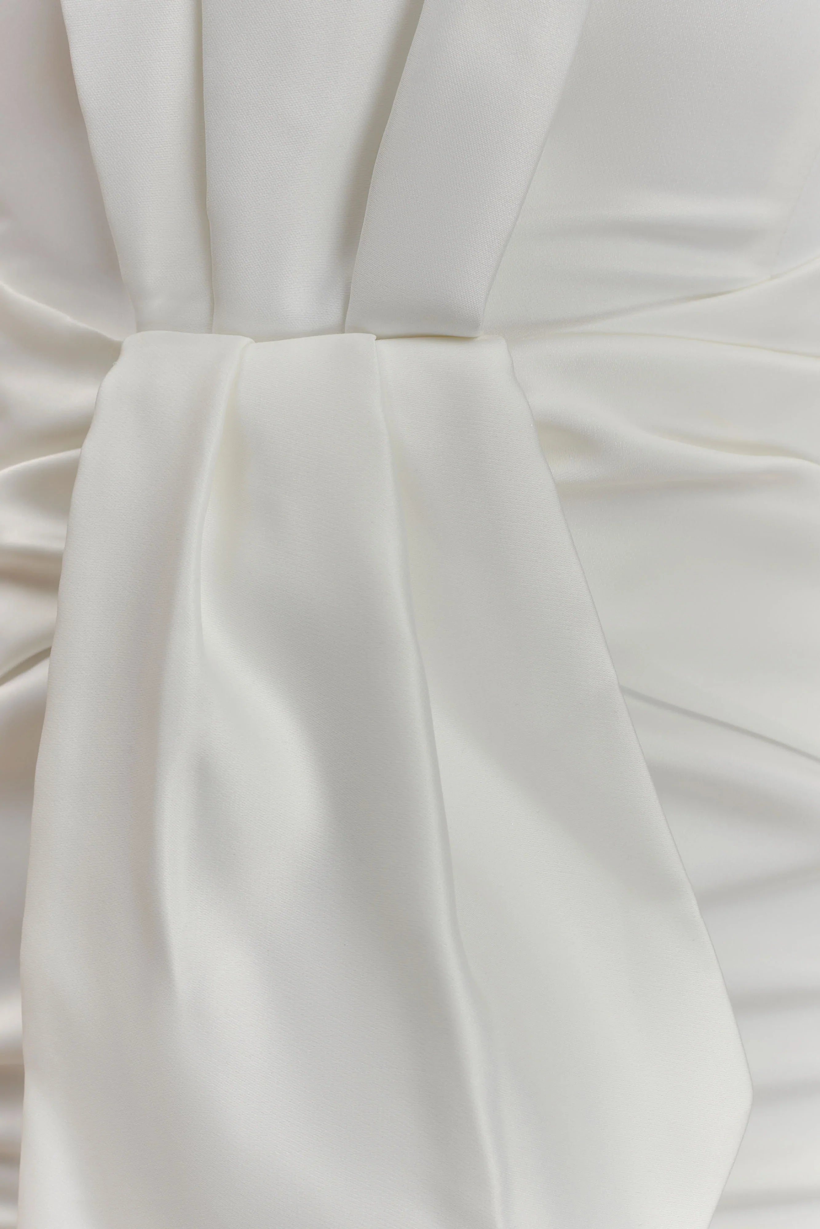 Cyrill Strapless Satin Structured Maxi Dress White