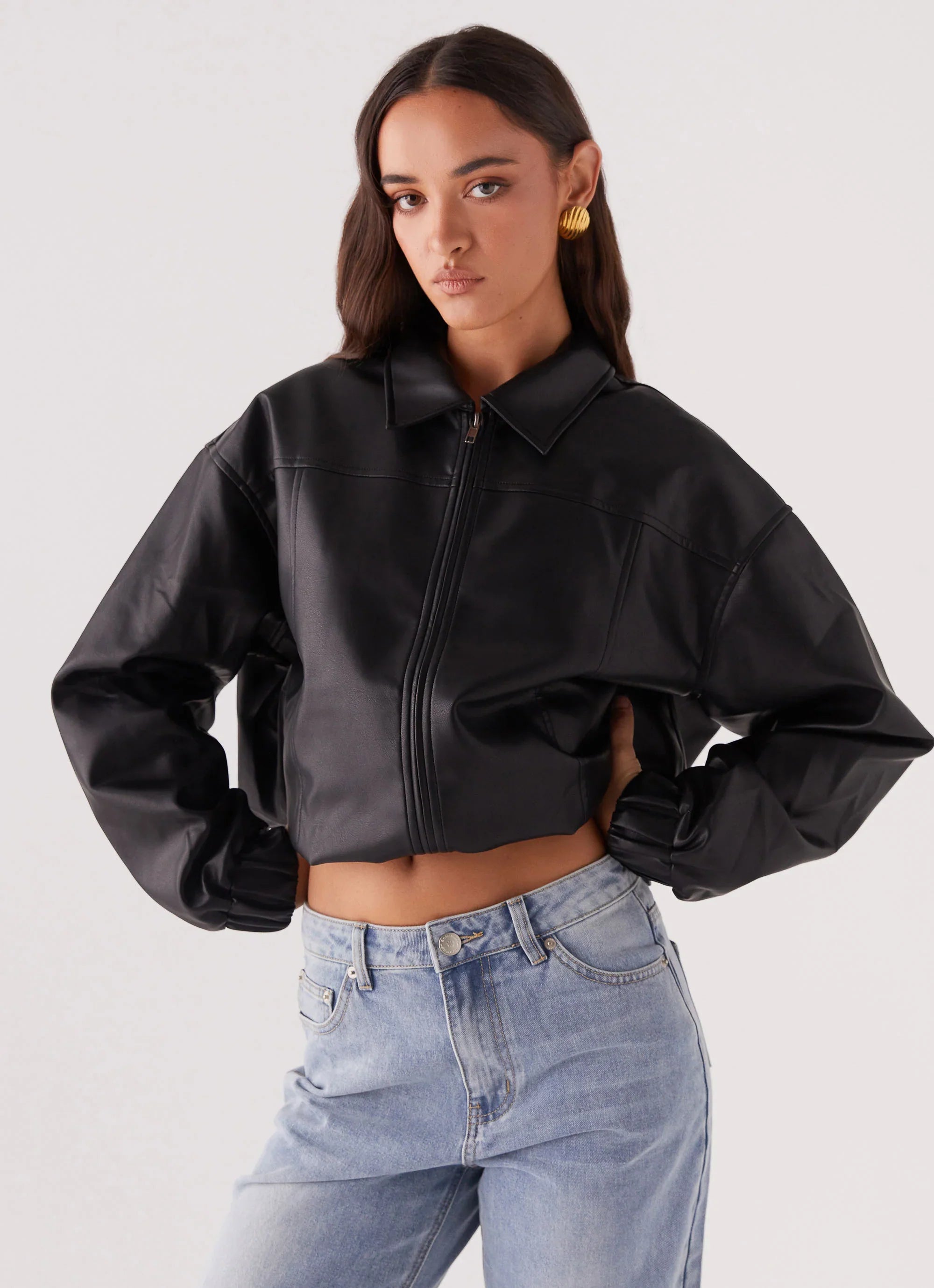 Houghton Oversized Bomber Jacket Black
