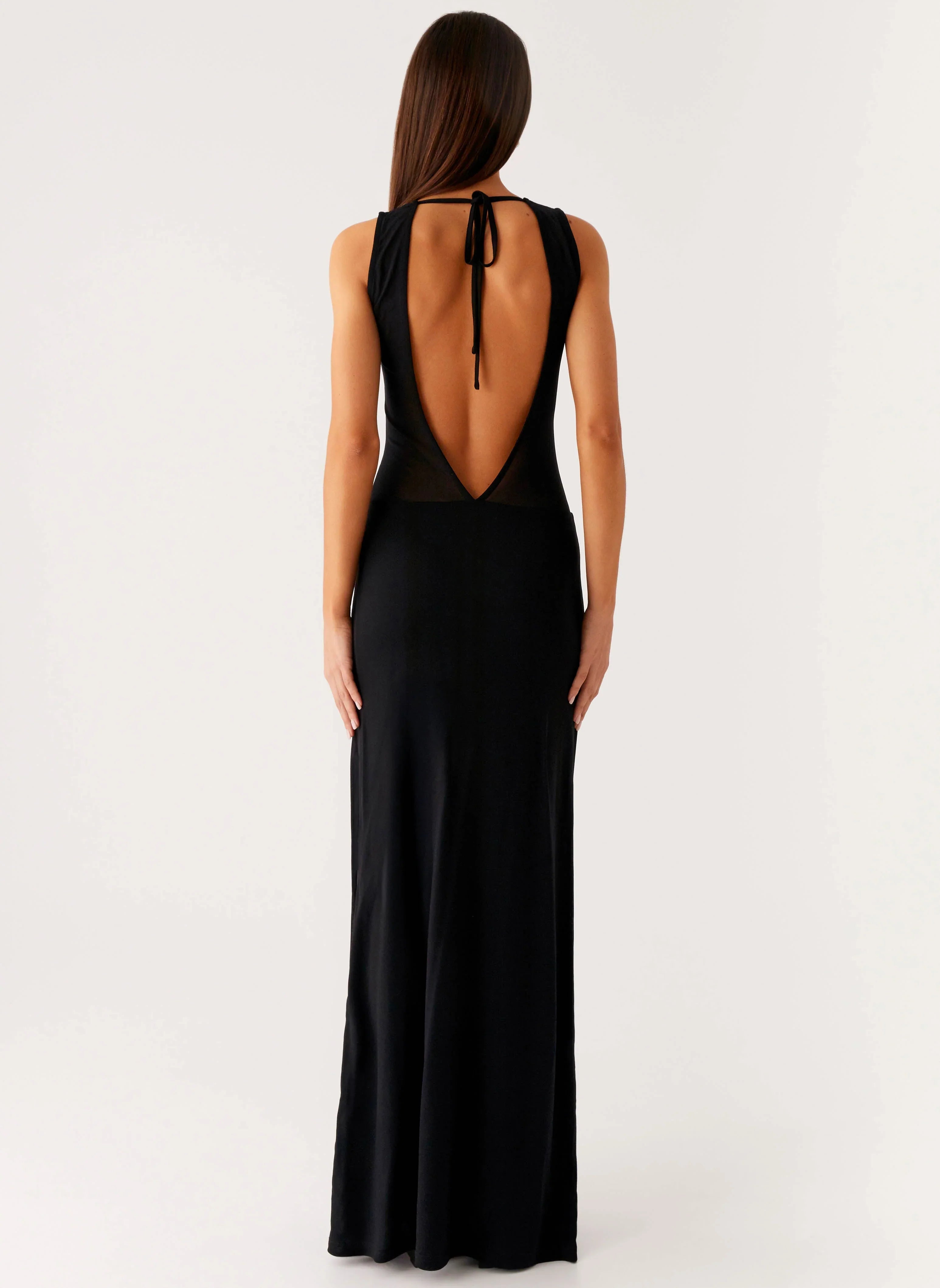 lyria Mesh Maxi Dress Black