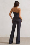 Kehlani Black Polka Dot High Waist Wide Leg Trousers