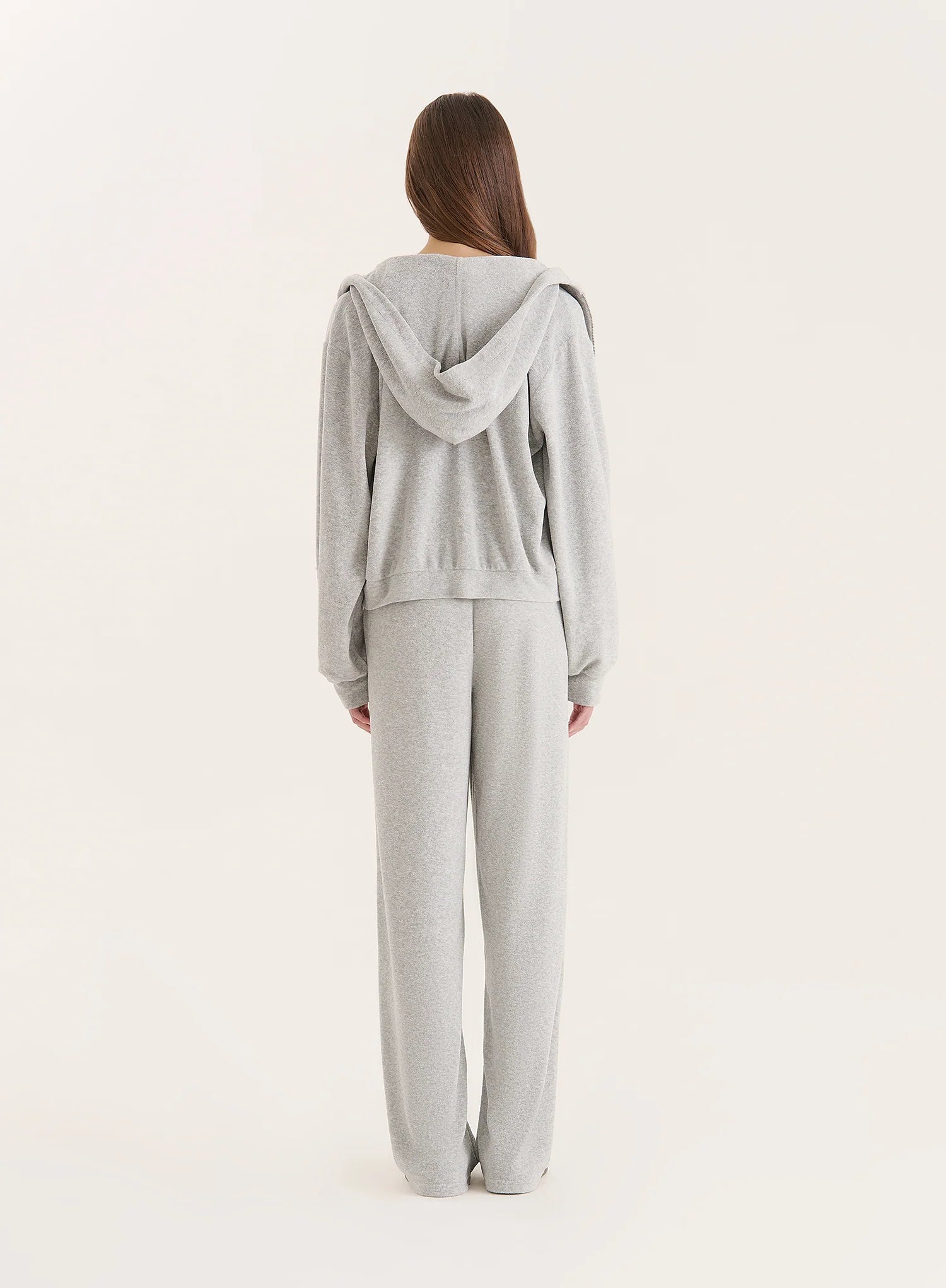 Grey Towelling Zip Hoodie