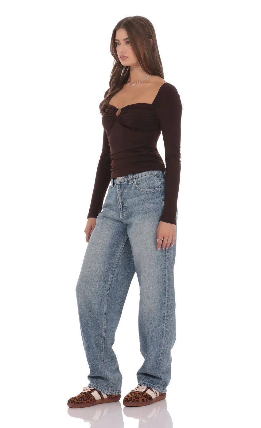 Faded Barrel Jeans in Washed Denim