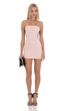 Back Lace Strapless Dress in Pink